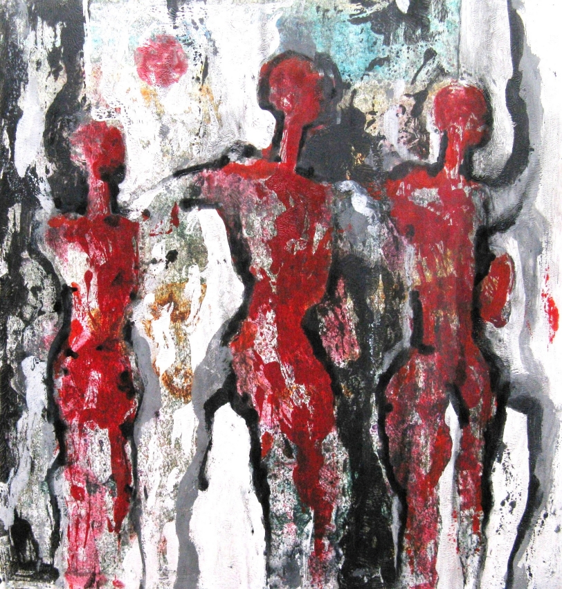 Drei rote Figuren 47x50